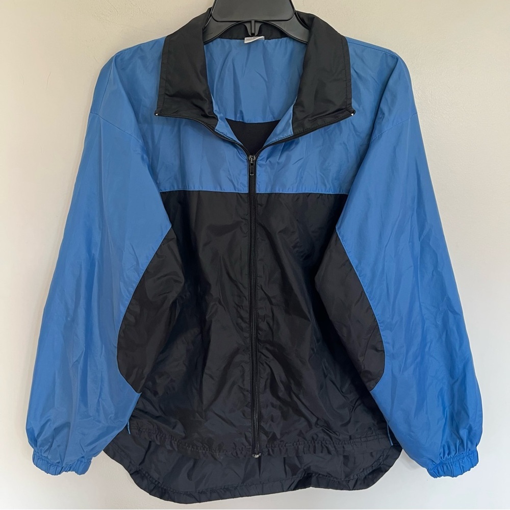 Men’s Vintage Cheetah Lightweight Windbreaker Track Jacket Blue Size‎ Large